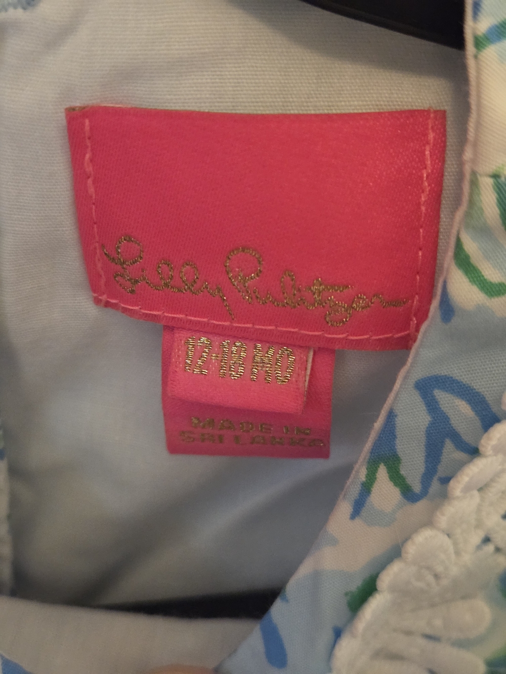 Lilly Pulitzer Kids Pink Label with Blue & Green Floral Trim